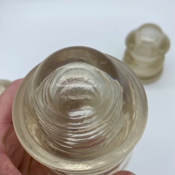 Hemingray Vintage Glass Insulators Set Of 3 Clear Collectible Farmhouse Decor - Picture 10 of 15